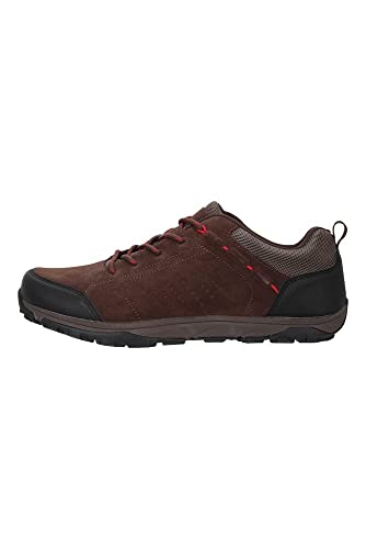 Mountain Warehouse Shade Zapatillas de Senderismo cómodas para Hombre - Deportivas con Pala de Ante y Malla, Espuma con Memoria, Forro de Malla, Entresuela Phylon Marrón 46