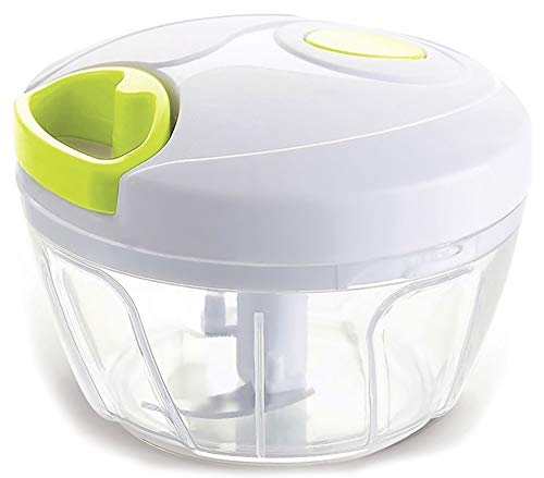 MovilCom® - Cortador de Verduras | Picadora Manual de Alimentos | trituradora de Alimentos para Verduras, Carne, Hierbas, Cebolla, ajo, Ensalada | Picadora Manual con Cuerda | 400ml