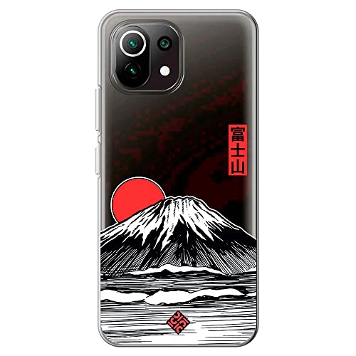 Movilshop Funda para [ Xiaomi Mi 11 Lite - Mi 11 Lite 5G ] Dibujo Japones [ Monte Fuji ] de Silicona Flexible Transparente Carcasa Case Cover Gel para Smartphone.