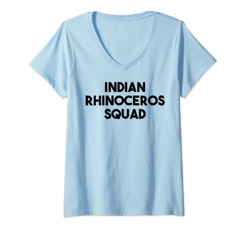 Mujer India rinoceronte amante divertido - indio rinoceronte Squad Camiseta Cuello V