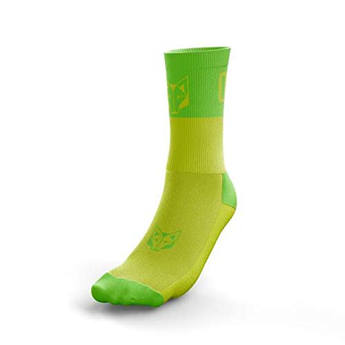 Multi-Sport Socks Medium Cut Fluo Yellow/Fluo Green