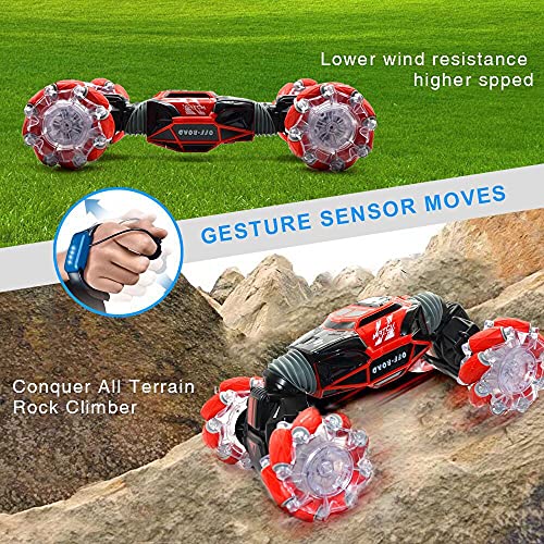 MUMUMI Control Remoto Stunt Car, SENSIÓN DE GESTRIO 4WD Drift RC CARRING Car, BAILLANTE DE Modo DE Dual, CAMIÓN RC ROURANTE ROURANTE 360 °, Traducción Doble Cara RC Car for Adultos