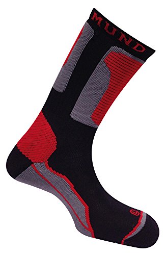 Mund Socks Calcetín Patinaje Roller ANTIBACTERIAS con Pie Izquierdo y Pie Derecho diferenciados (Negro, L (42-45))