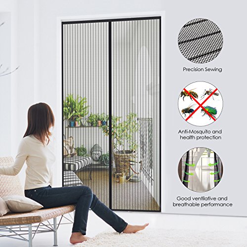 MYCARBON Mosquitera Puerta Magnetica Corredera Cortina Mosquitera Magnética para Puertas Cortina de Sala de Estar la Puerta del Balcón Puerta Corredera de Patio 80 * 200cm