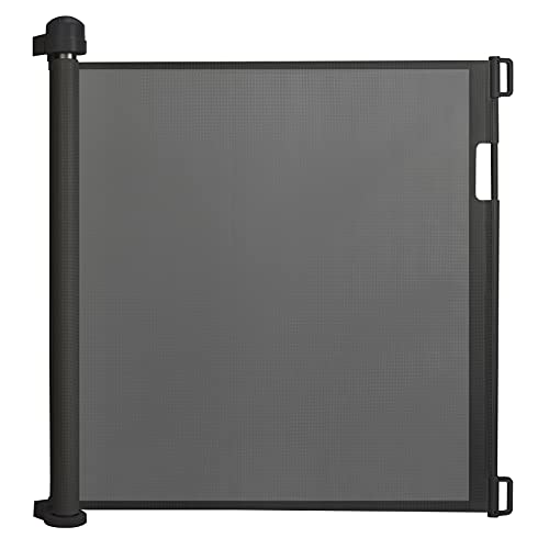 NAIZY Retráctil puertas de seguridad para niños 0-150 cm Puerta Seguridad Bebé Extensibles Barrera Escalera Vallas de Seguridad para Interiores y Exteriores - Negro