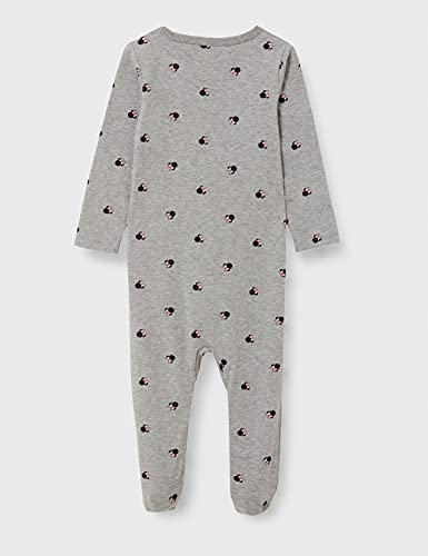 NAME IT NBFMINNIE AINE LS Bodysuit WDI Pelele, Gris, 86 cm para Bebés