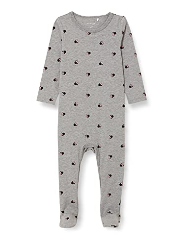 NAME IT NBFMINNIE AINE LS Bodysuit WDI Pelele, Gris, 86 cm para Bebés