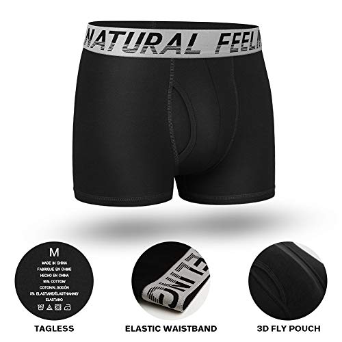 Natural Feelings Navidad Ropa Interior Bóxer Hombre Boxer Shorts Algodón,Pack de 3,Gris/Rojo/Blanco