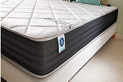 Naturalex | Viscosystem | Colchón 140x190 Cm Alta Gama Combinación Ultima Tecnología Blue-Látex | Viscoelástica Acogida Confortable | 7 Zonas Regeneradoras | Ergonómico Sensación Fresca + OekoTex