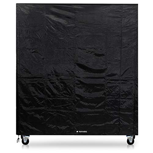 Navaris Cubierta para Mesa de Ping Pong - Funda Protectora Impermeable y Ajustable - Forro de 185 x 70 × 165 CM para Tablero de Tenis de Mesa - Negro