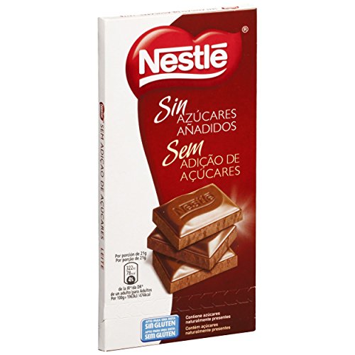 Nestle sin azúcares añadidos Chocolate con Leche - Tableta de chocolate 6x125g