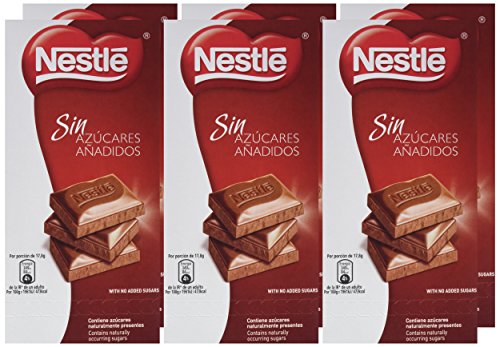 Nestle sin azúcares añadidos Chocolate con Leche - Tableta de chocolate 6x125g