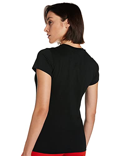 New Balance Camiseta de Manga Corta para Mujer Essentials con Logotipo apilado, Mujer, Manga Corta, WT91546, Negro 19, S