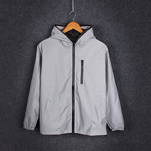 NewL Chaqueta Reflectante Ropa de Ciclismo para Hombres Deportes al Aire Libre para Hombres y Mujeres Chaqueta Reflectante con Capucha (XL)