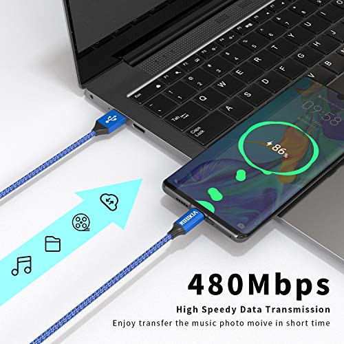 NIBIKIA Cable USB Tipo C, 2Pack [ 3M+3M ] 3A Cargador Tipo C Nylon Carga Rápida y Sincronización Cable USB C para Samsung S10/S9/S8/Note 10/Note 9, Huawei P30/P20/Mate 20, Sony Xperia