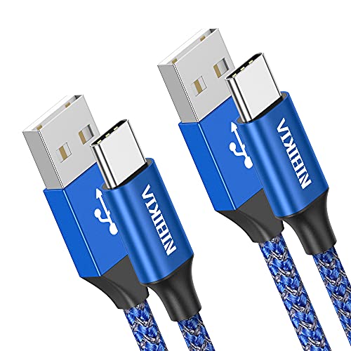 NIBIKIA Cable USB Tipo C, 2Pack [ 3M+3M ] 3A Cargador Tipo C Nylon Carga Rápida y Sincronización Cable USB C para Samsung S10/S9/S8/Note 10/Note 9, Huawei P30/P20/Mate 20, Sony Xperia