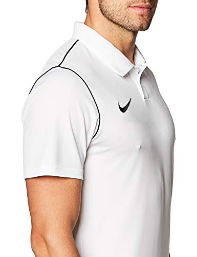 NIKE Dri-Fit Park Short Sleeve Polo, Hombre, White/Black/Black, L