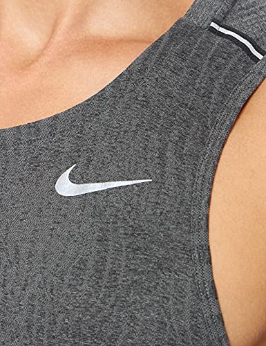 NIKE M Nk Miler Tank Jaquard FF Top/Singlet, Hombre, Black/Iron Grey/Reflective silv, L