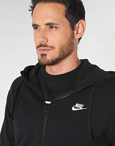 NIKE M NSW Club Hoodie FZ BB Sudadera, Hombre, Black/Black/White, S