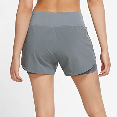 NIKE W NK Eclipse 2IN1 Short Shorts, Smoke Grey/Reflective silv, XS Women's