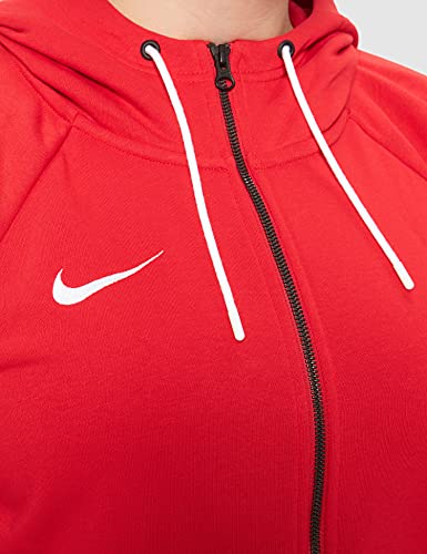 NIKE Women's Team Club 20 Full-Zip Hoodie Chaqueta Deportiva, Rojo y Blanco, XL para Mujer