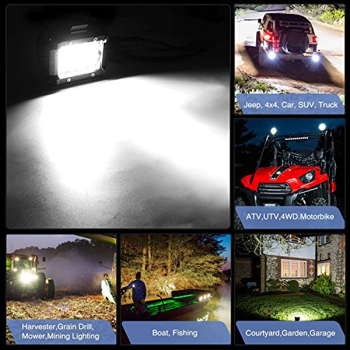 Nilight Focos LED,2pcs 60W 4600Lm Spot & Flood Combo Bar LED Faros de Trabajo LED 12V-24V, Luz antiniebla para Tractores,Camiones Todo Terreno, Pickup, ATV, SUV, Barco, Off-Road