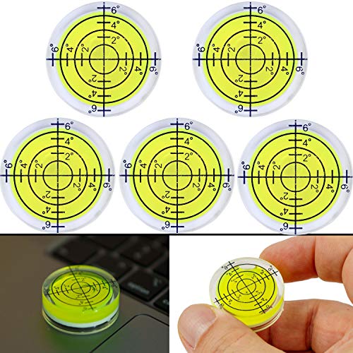 Nivel de burbuja, paquete de 5, Ø 32 mm nivel de precisión con burbuja de aire, mini nivel para cámaras, camping y caravanas, nivel redondo de ojo de buey, spirit level, tools, DIY