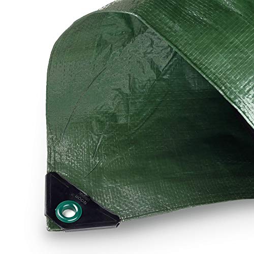 Noor - Lona Multiusos para protección contra la Intemperie (120 g/m2, 150 x 150 cm, Resistente a los Rayos UV, Impermeable y Lavable), Color Verde