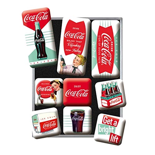 Nostalgic-Art Juego de Imanes Retro Coca-Cola – Diner – Regalo para Aficionados a Coke, Decoración para la Nevera, Diseño Vintage, 7x9.3x2 cm