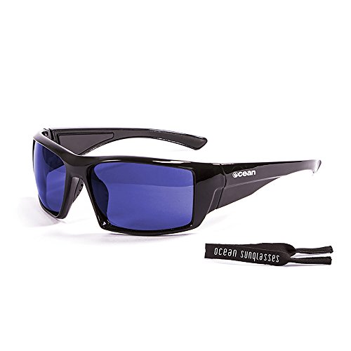 Ocean Sunglasses Aruba - Gafas de Sol polarizadas - Montura : Negro Brillante - Lentes : Azul Espejo (3201.1)