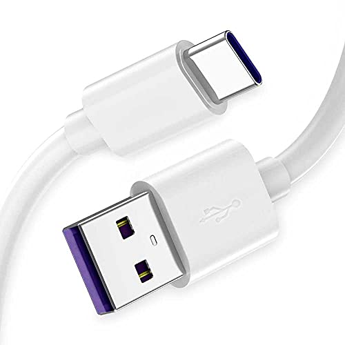 OcioDual Cable USB Tipo C 1m 4.2A 120BA Blanco de Carga y Datos Cargador Rápido Quick Charge para Huawei P40 P30 P20 Pro Lite