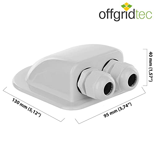 Offgridtec Conducto de Techo Pasaventanas 2 Blanco Cuádruple para Caravanas Caravana Barcos Cable Solar Pasaventanas Abs, 1 Pieza, 006420, 2 Vías/Blanco/Luz