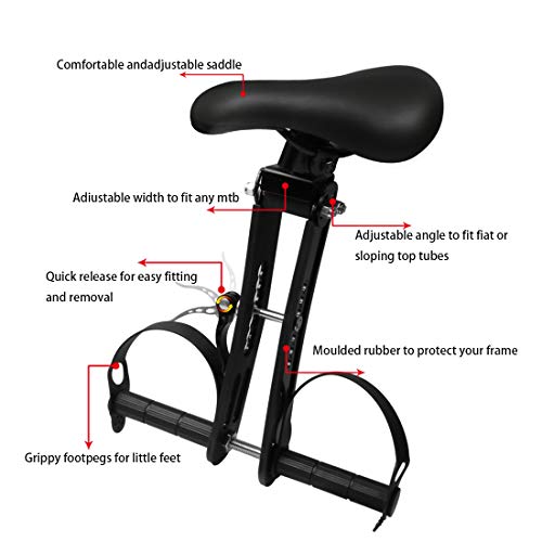 OMYAOIT Asiento de Bicicleta para Niños Compatible con Todas Las MTB para Adultos, Asiento de Bicicleta Montado en la Parte Delantera para Niños de 2 a 5 Años, Aguanta hasta 48 lbs