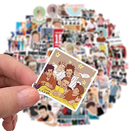 One Direction Stickers Pack 100Pcs, Laptop Stickers Bomb Vinyl Stickers Paquete Variado para Equipaje Computadora Monopatín Coche Motocicleta Calcomanía para Adolescentes Adultos