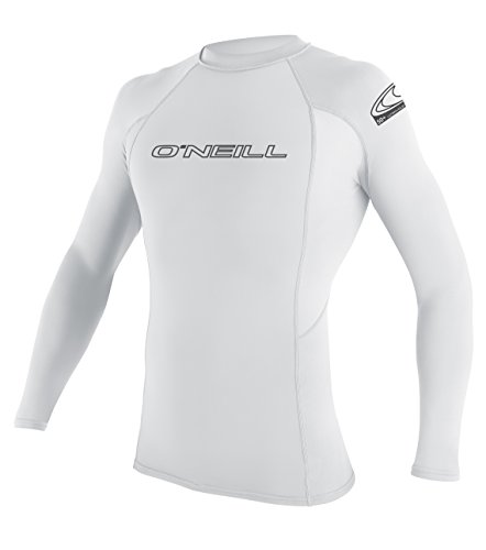 ONEILL WETSUITS Camiseta de Surf para Hombre Basic MusicSkins L/S Crew Rash, Hombre, Basic Skins L/S Crew, Blanco, Extra-Large