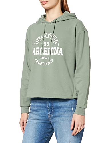 Only Onlcomfy Life L/S Print Hood Swt Sudadera, Blanco (Sea Spray), S para Mujer