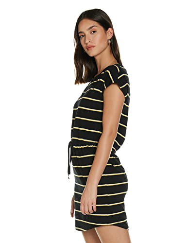 Only Onlmay S/s Dress Noos Vestido de Verano, Multicolor (Black Stripes: Double Yolk Yellow/Cl. Dancer), 42 (Talla del Fabricante: Large) para Mujer