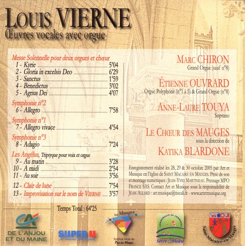 Orgue - Louis Vierne Oeuvres Vocales