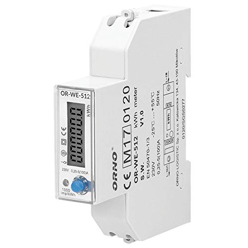 ORNO OR-WE-512 Medidor De Consumo Electrico Monofásico Con Certificado MID (Basic)