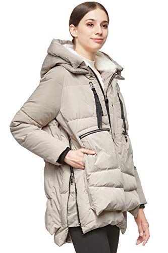 Orolay Chaqueta de Plumón Gruesa con Capucha para Mujer Beige XS