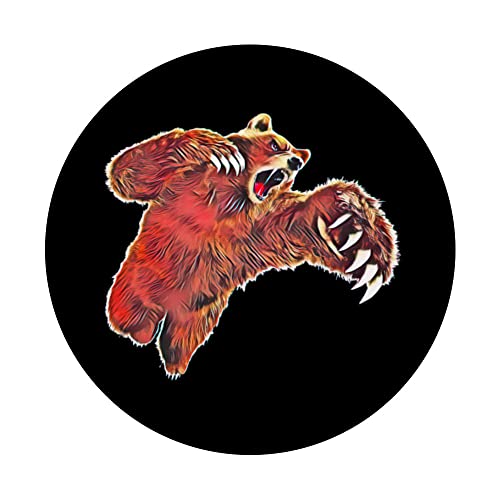 Oso Grizzly Osos Depredadores Animales del Bosque PopSockets PopGrip Intercambiable