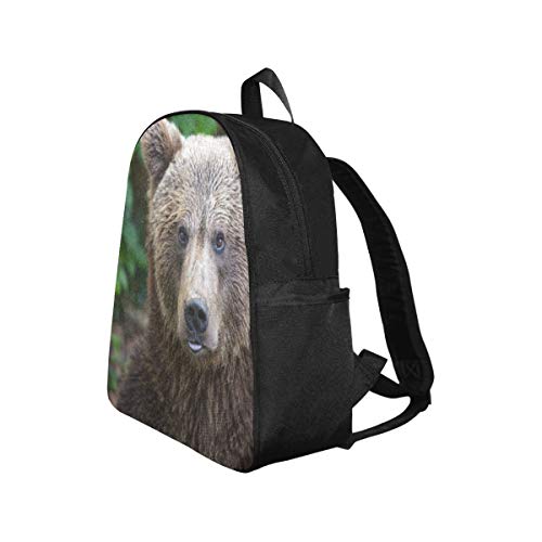 Oso Pardo de pie en la Madera Mochila de Viaje 12.40x5.12x14.17 Pulgadas Mochila de mochilero Mochilas Informales Multiusos Viajes de Negocios Escuela, Oficina