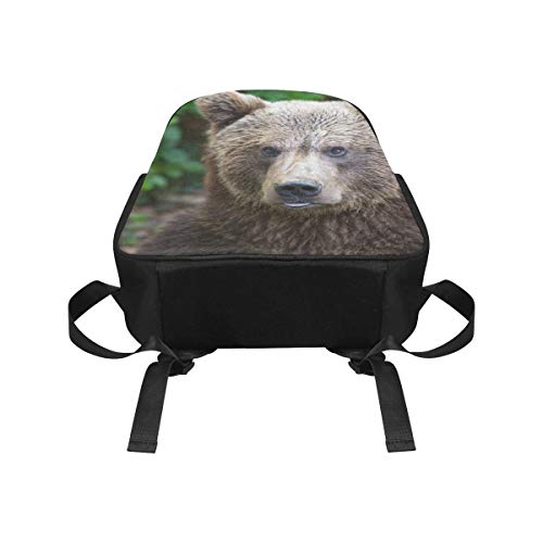 Oso Pardo de pie en la Madera Mochila de Viaje 12.40x5.12x14.17 Pulgadas Mochila de mochilero Mochilas Informales Multiusos Viajes de Negocios Escuela, Oficina