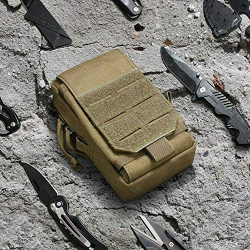 Outdoor EDC Tactical Molle Pouch Military Waist Belt Bag Tool Bag Holder Pack for Sports, Hiking, Trekking, Camping, Travelling, Climbing, Outdoor Activities (Black)