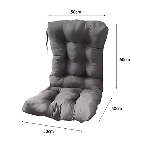 Pack 2 Cojines con Respaldo para Sillas de terraza y jardín. Conjunto de 2 Cojines para sillones de Interior y Exterior. Cojin para Silla con Respaldo, Cojines Acolchados, tumbonas, (Gris)