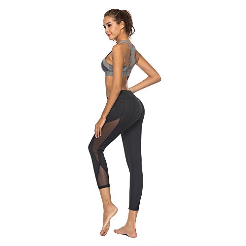 Pantalon Mujer Lanskirt Leggins Mujeres Fitness Push Up Cintura Alta Polainas de Color Liso Pantalones de Yoga de Cadera Leggings Sexy para Deporte Running