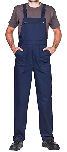 Pantalones con Peto de Trabajo para Hombre, Made in EU, Mono de Trabajo, Azur, Blanco, Rojo, Verde, Negro