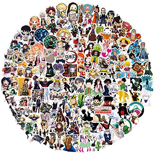 Pegatinas 198 PCS Anime Combo Vinilo adhesivo para portátil Waterbottle Skateboard Equipaje Hydro Flask Phone Pad Guitar Decal Stickers Pack para adultos adolescentes niñas