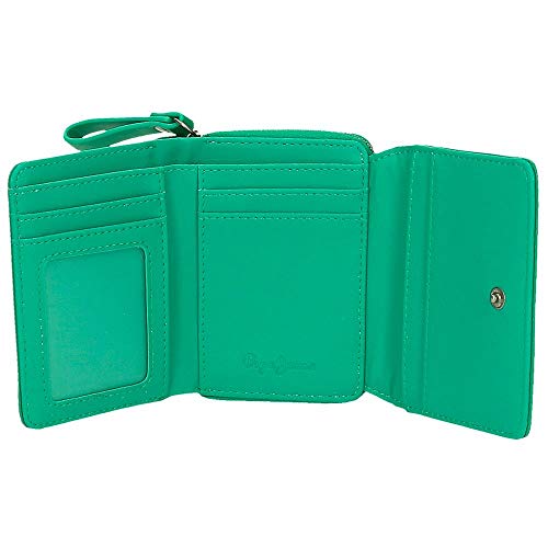 Pepe Jeans Aina Billetero con Monedero Verde 10x8x3 cms Piel sintética