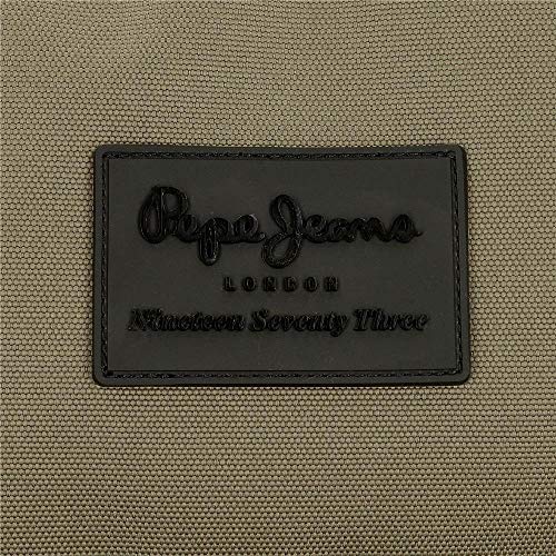 Pepe Jeans Denton Riñonera Cuadrada Marrón 31,5x24x2 cms Poliéster Reciclado